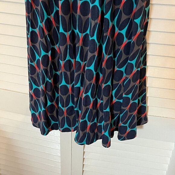 Boden Highgate knit dress 4L long tall blue red grey print - Picture 3 of 10